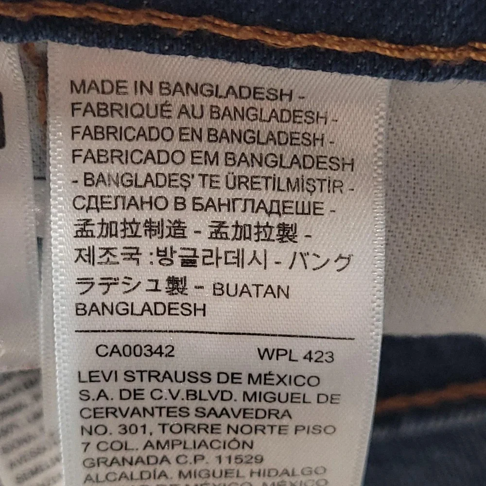 Levis 511 Jeans Mens 34x30 Blue Slim Fit Stretch Denim Straight Leg Medium Wash